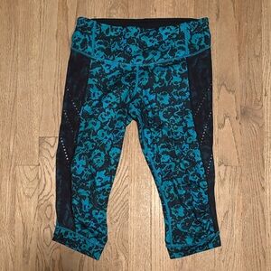 lululemon athletica Teal and Black Patterned Leggings